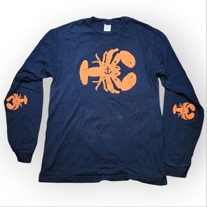 Maine & Ivy Lobster Long Sleeved Navy T-Shirt Medium